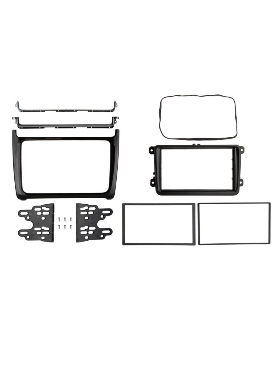 VW Polo 2014-2017 Double DIN Fascia Gloss Black ACV 381320-41-2