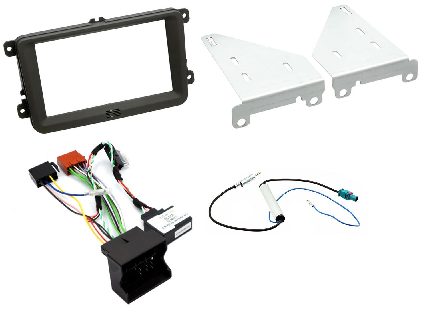Skoda Roomster 2006-2015 Type 5J Double Din Car Stereo Fascia ISO Harness NO SWC Antenna Fitting Kit