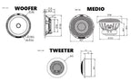 BLAM RELAX 165R3 165mm (6.5inch) 3-Way (2+1) Separate-Channel Loudspeaker car audio System (PAIR) BL-165R3