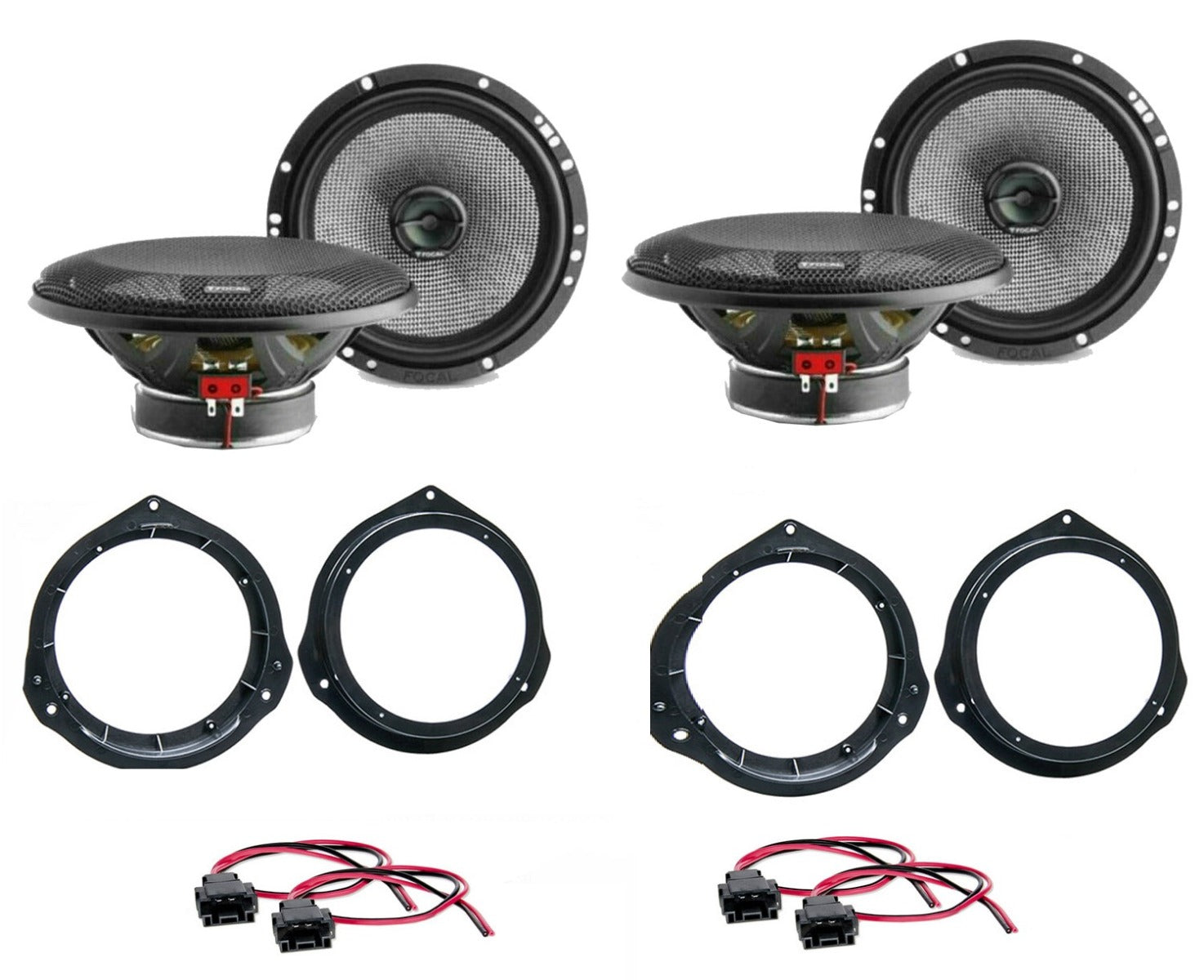 Mercedes C Class W204 2007-2013 with 2 x Focal 165AC 2-Way Front and Rear Door Speakers Fitting Kit