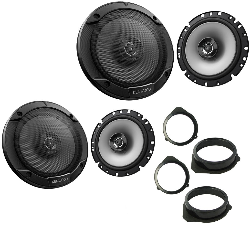 Audi A3, A4, A4 Avant 2x Kenwood KFC-S1766 300 Watt 2-way Coaxial Car Speaker Upgrade kit
