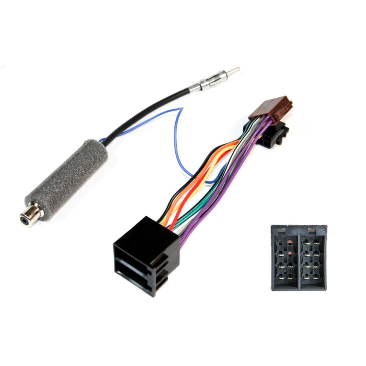 VW Amarok, Beetle, Bora, Caddy, Caravelle, EOS, Fox, Golf, Jetta, Multivan, Polo, Passat, UP, Scirocco, Tiguan, Touareg, Touran, Tranporter, Vento ISO lead (with 12V antenna adapter and K-LINE Protection) 20-136A