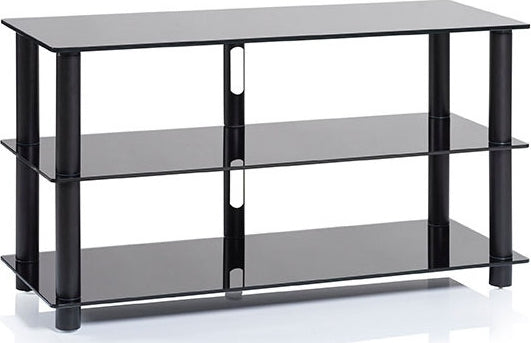 Norstone EPUR 3  HiFi 3 shelf TV/ HI-FI Stand in Black Satin Finish