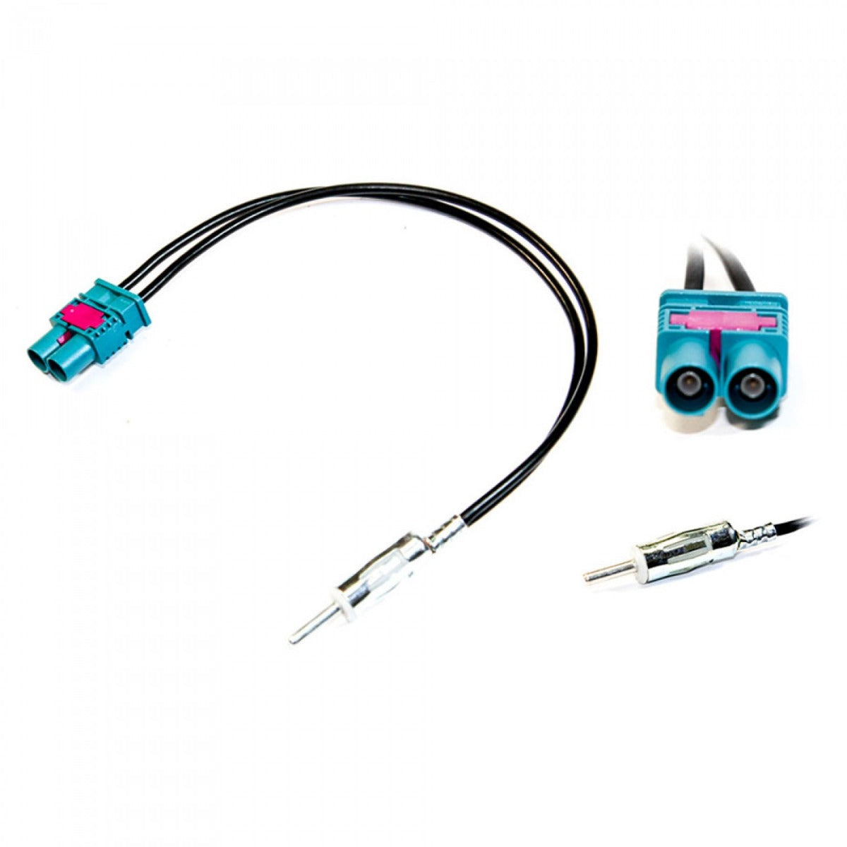 Mercedes, Porsche, Skoda, VW Twin Fakra Aerial plug to an aftermarket DIN Non amplified 21-138