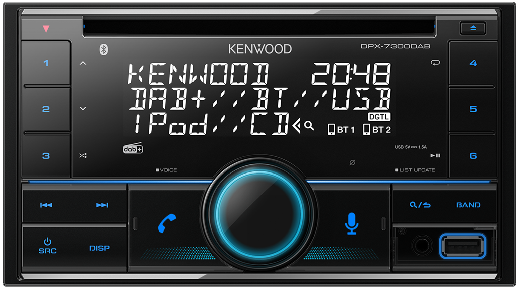 Kenwood DPX-7300DAB DAB Alexa, & Amazon Bluetooth iPod/iPhone/ANDROID  Illumination with DAB Aerial