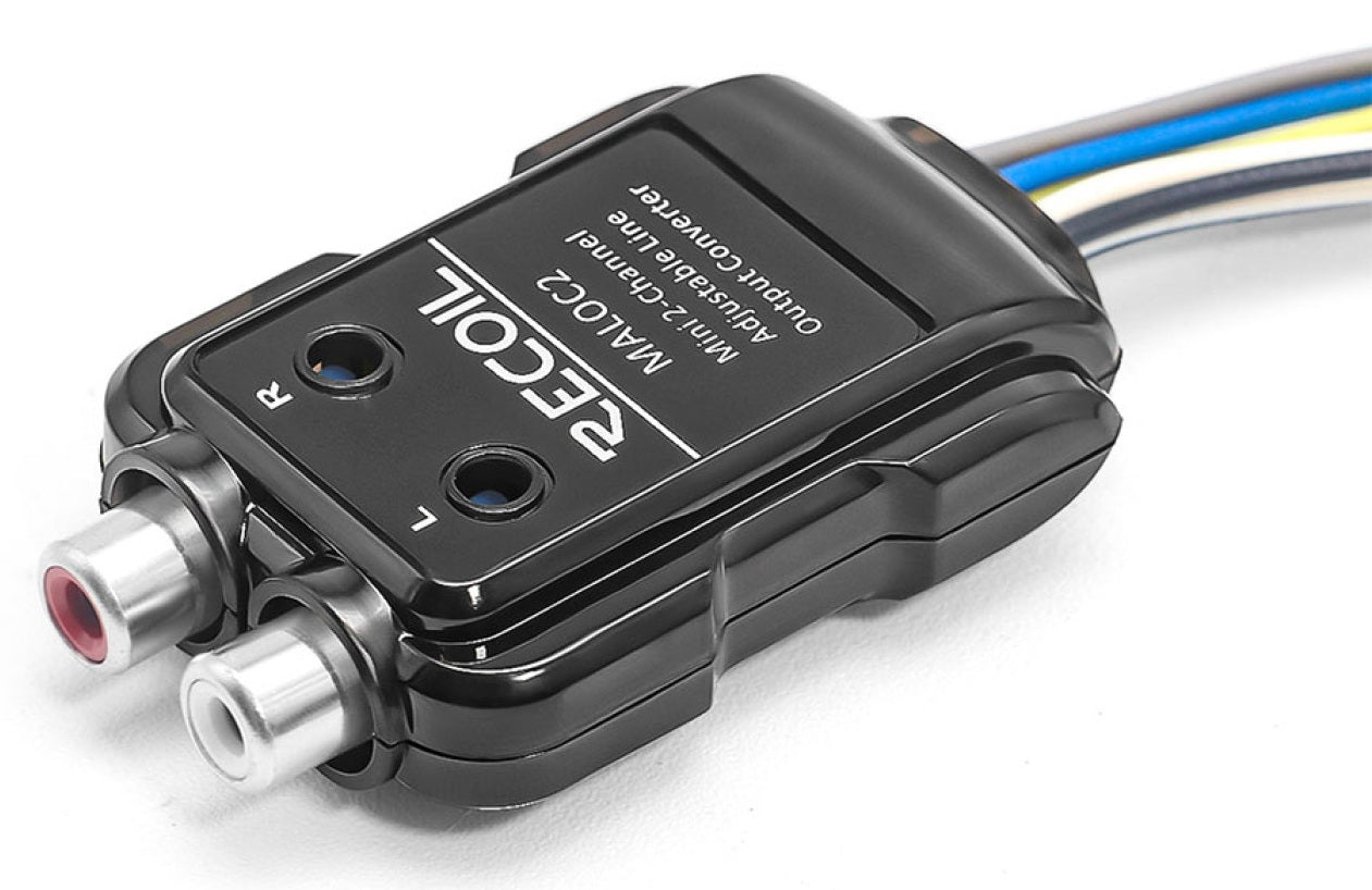 Uninversal 2-Channel Adjustable Micro Line Output Converter with 10V Output and Remote Turn-On Trigger InCarTec 23-005