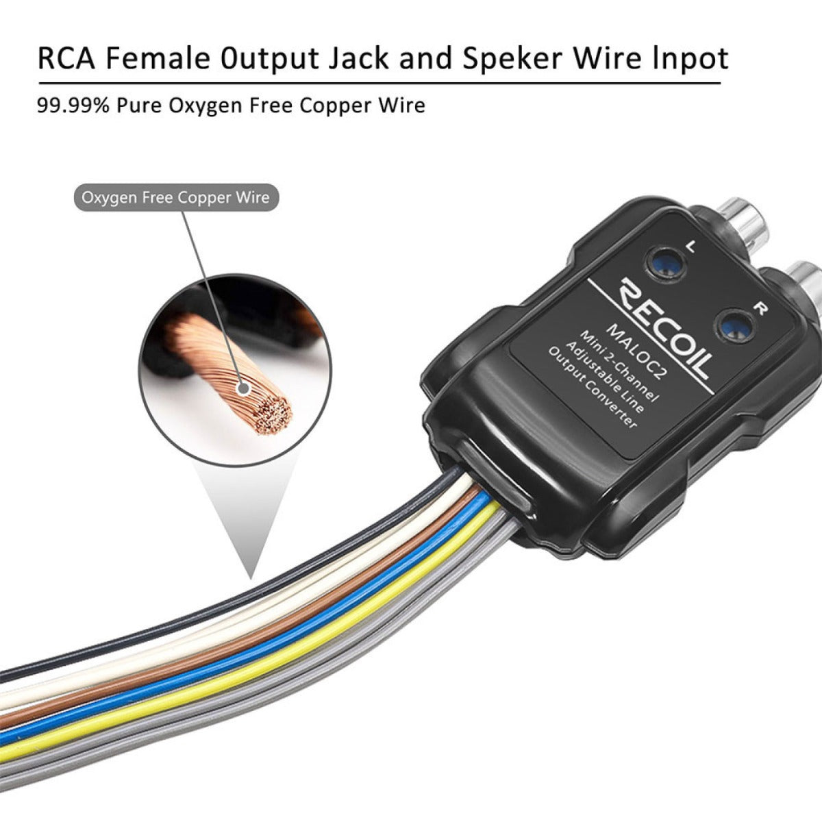 Uninversal 2-Channel Adjustable Micro Line Output Converter with 10V Output and Remote Turn-On Trigger InCarTec 23-005