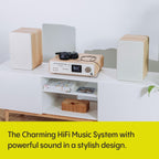 PURE Classic 2.0 System with Bluetooth, CD and DAB+ in Cotton White/Oak