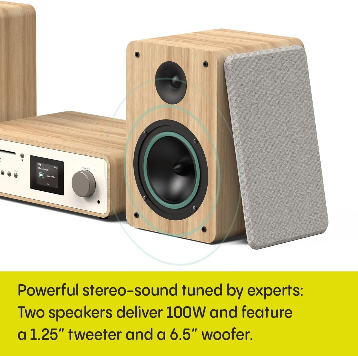PURE Classic 2.0 System with Bluetooth, CD and DAB+ in Cotton White/Oak