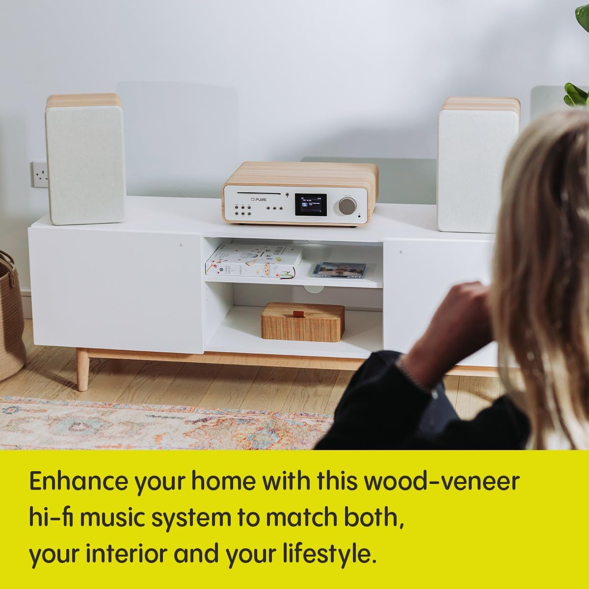 PURE Classic 2.0 System with Bluetooth, CD and DAB+ in Cotton White/Oak