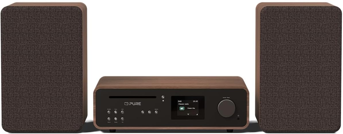 PURE Classic 2.0 System with Bluetooth, CD and DAB+ in Coffee Black/Walnut