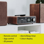 PURE Classic 2.0 System with Bluetooth, CD and DAB+ in Coffee Black/Walnut