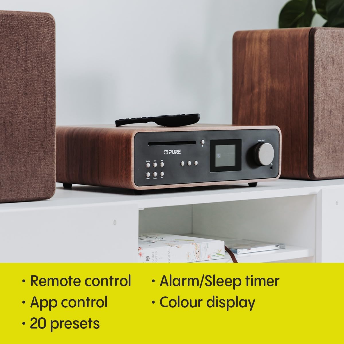 PURE Classic 2.0 System with Bluetooth, CD and DAB+ in Coffee Black/Walnut