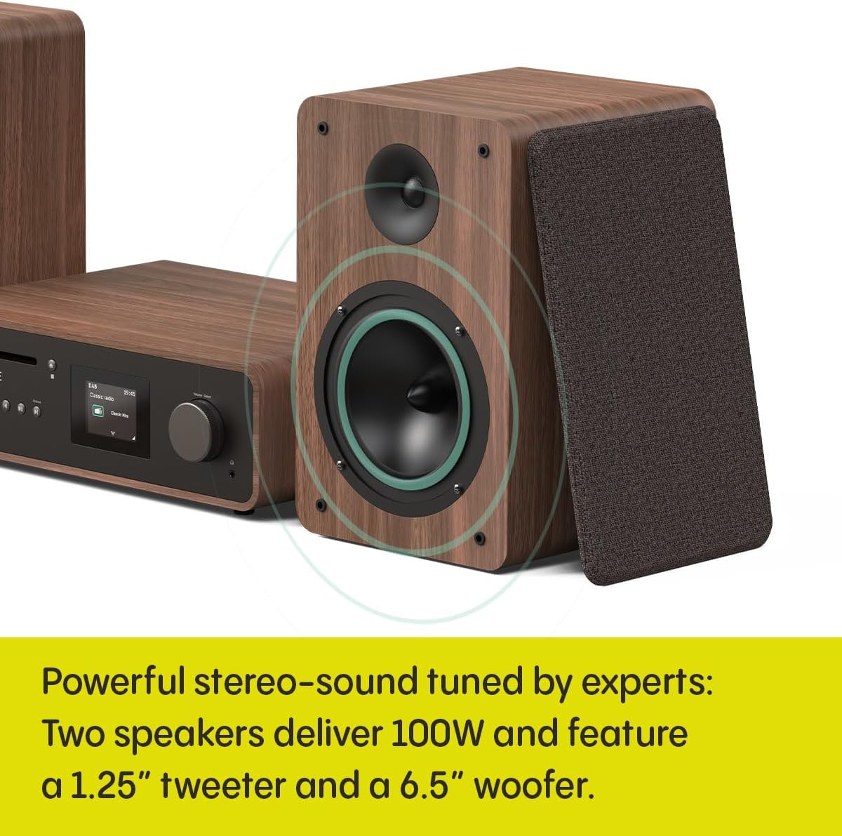 PURE Classic 2.0 System with Bluetooth, CD and DAB+ in Coffee Black/Walnut