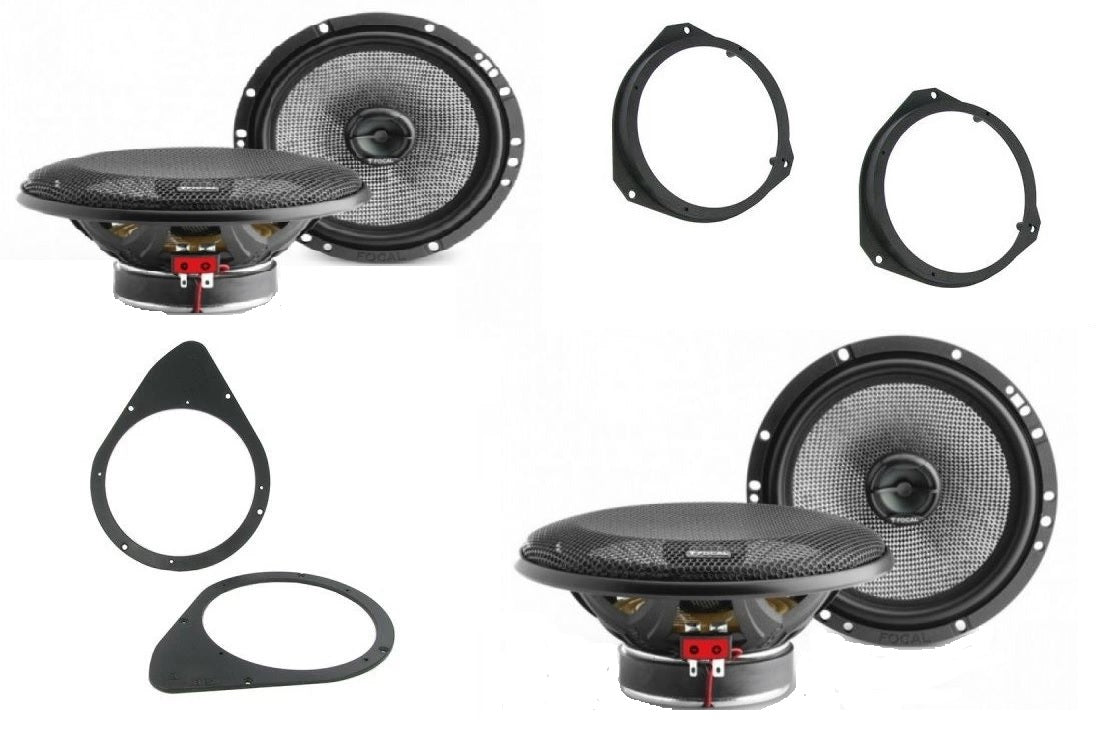Fiat 500 2007 - 2015 with 2 x Focal 165AC 17cm 6.5" 240 Watt 2-way Speakers