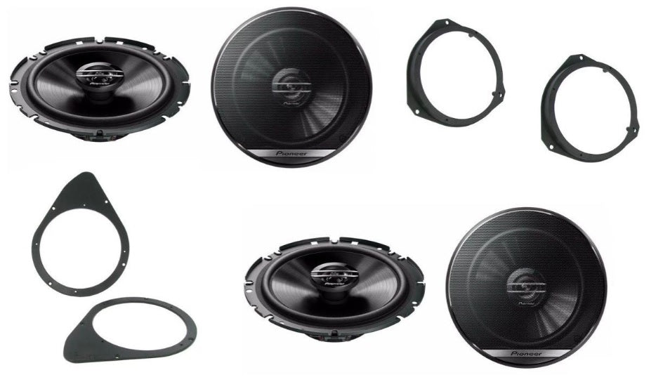 Fiat 500 2007 - 2015 with 2 x Pioneer TS-G1720F 17cm 6.5" 240 Watt 2-way Speakers