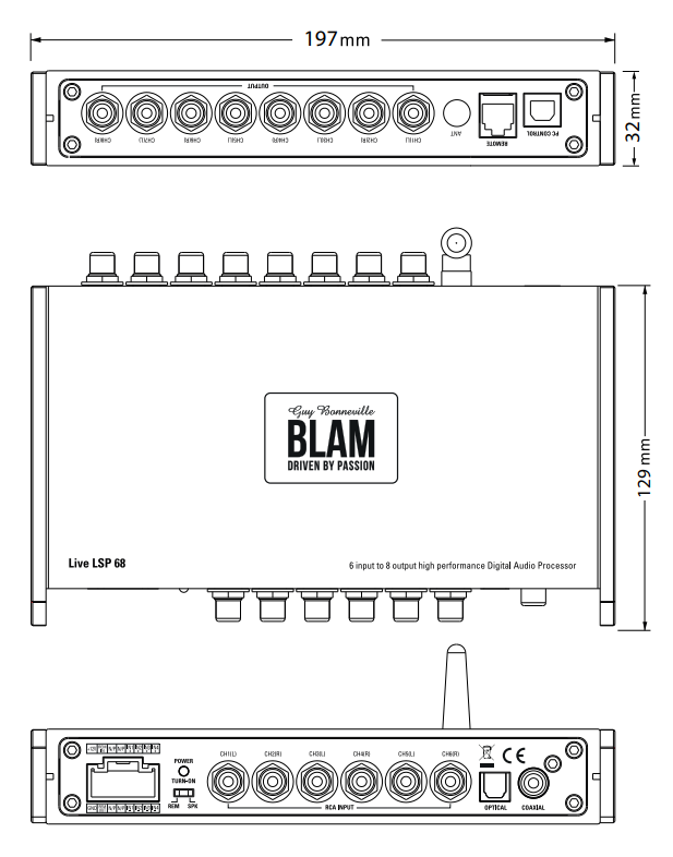BLAM LIVE BL-LSP68 6 input to 8 output high-performance digital audio processor