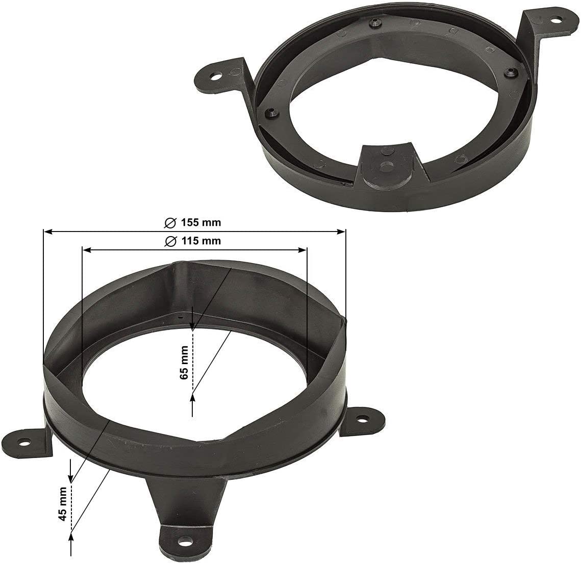 Mercedes M-Class W164 2005-2010 130mm front and rear door speaker adapter rings/panels 40-0973-130