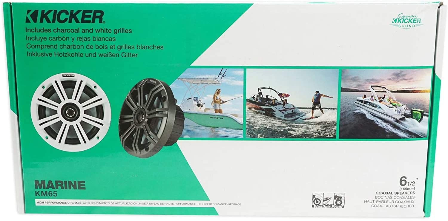 Kicker 45KM654 16.5cm 2-way Flush Mount Coaxial Marine Speakers