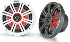 Kicker 45KM84L 20cm 2-way Flush Mount Coaxial Marine Speakers with LED lighting