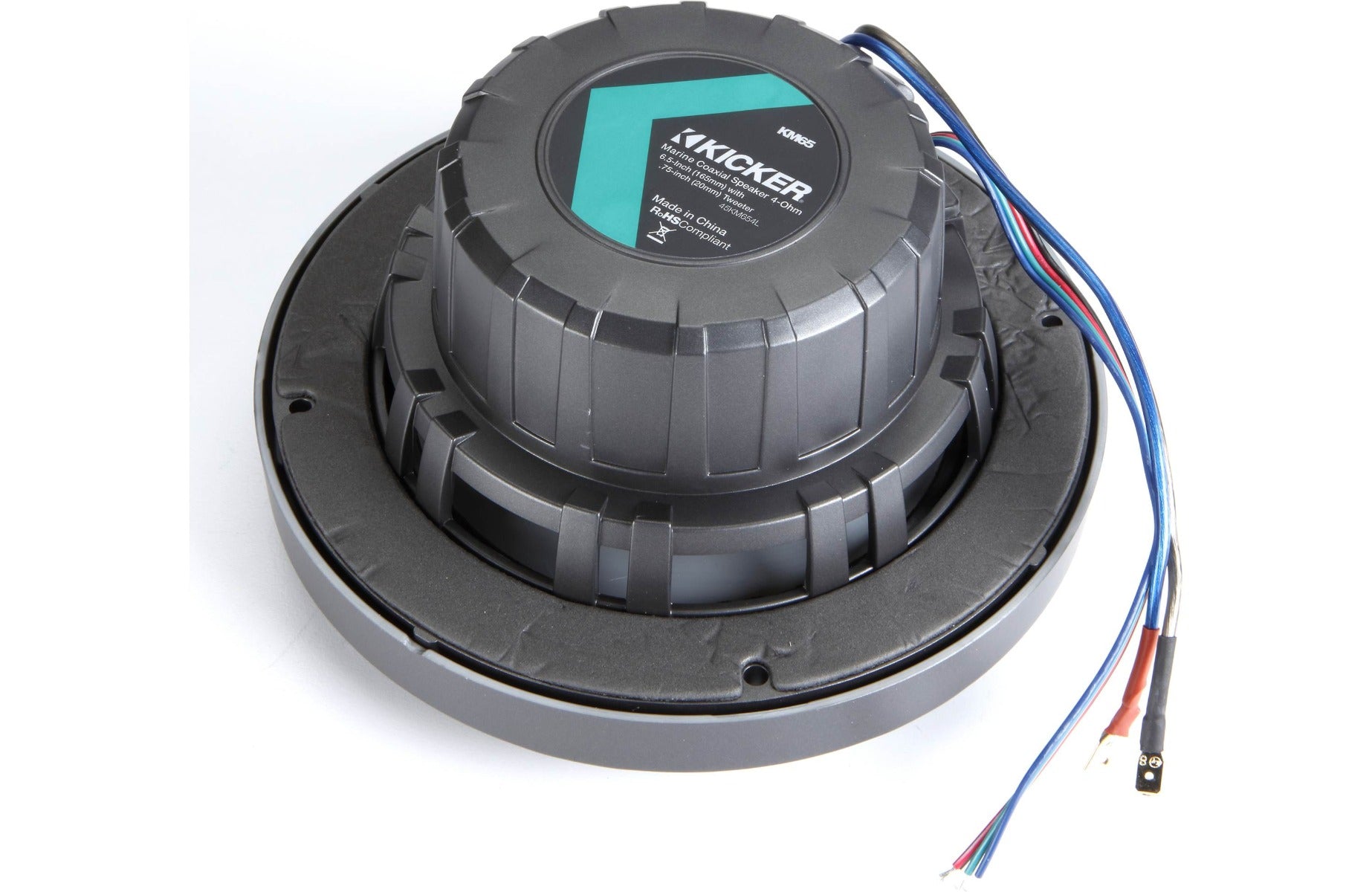 Kicker 45KM84L 20cm 2-way Flush Mount Coaxial Marine Speakers with LED lighting