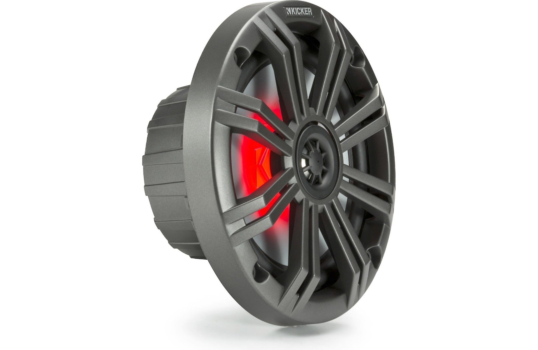 Kicker 45KM84L 20cm 2-way Flush Mount Coaxial Marine Speakers with LED lighting