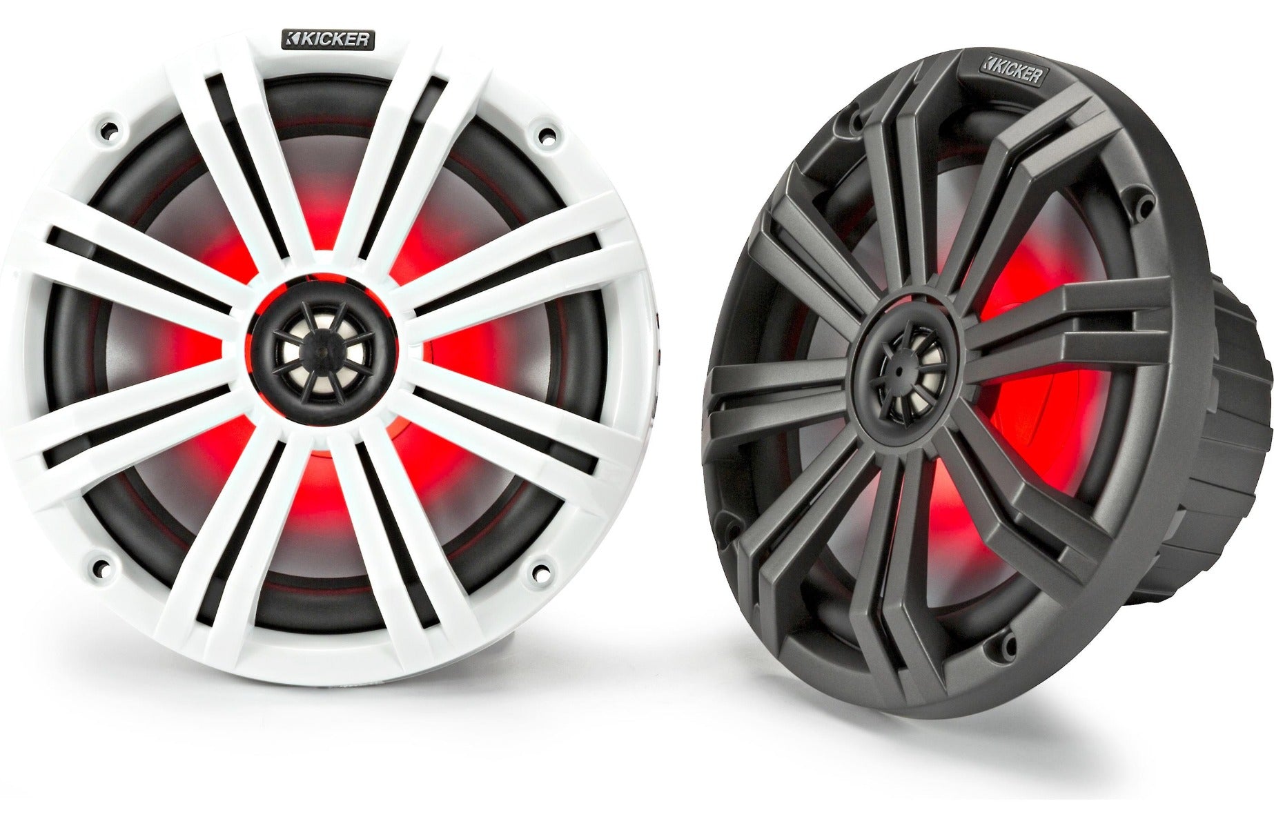 Kicker 45KM84L 8 inch Marine Coaxil Speakers with RGBW LED Lighting