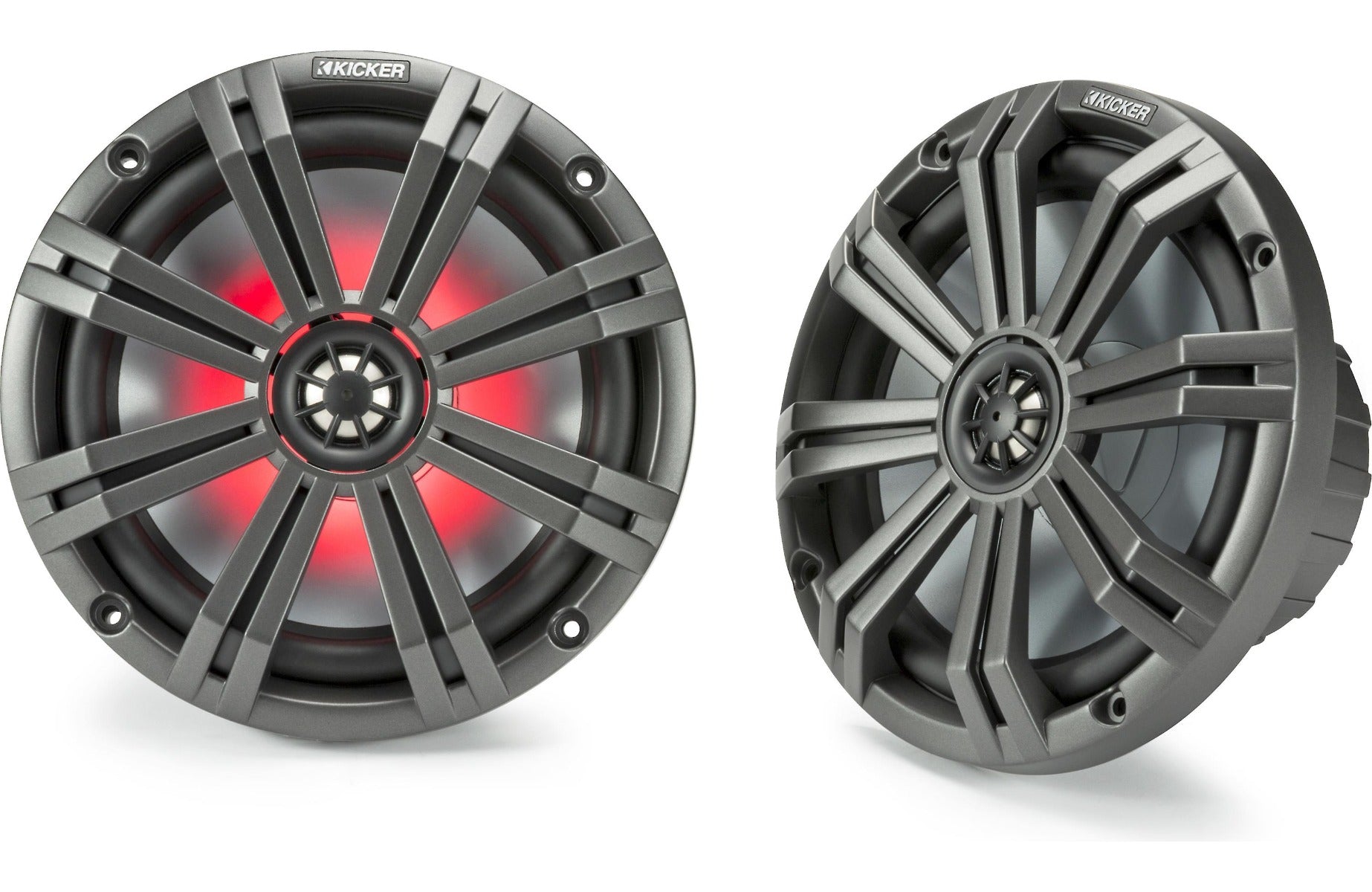 Kicker 45KM84L 8 inch Marine Coaxil Speakers with RGBW LED Lighting