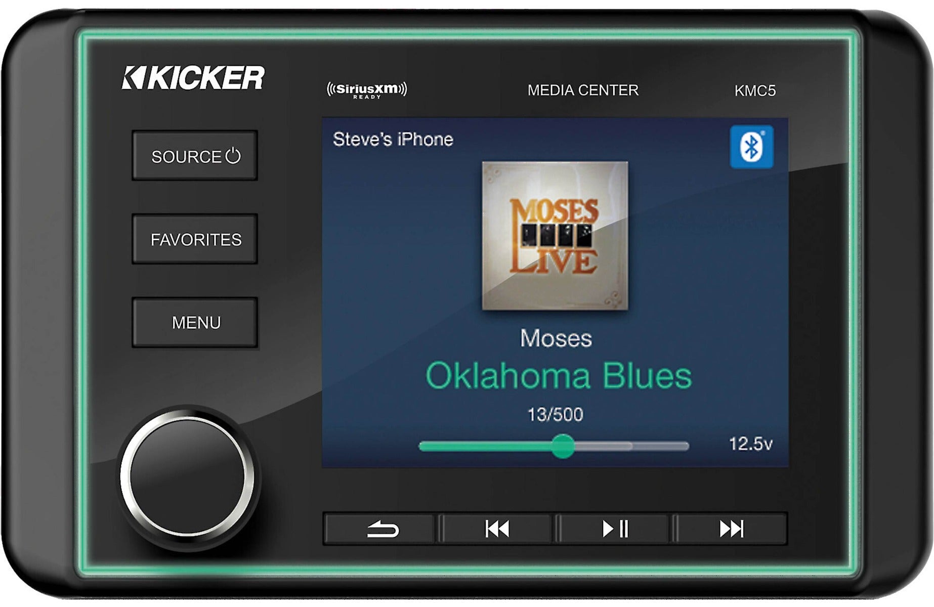 Kicker KMC5 3" 6 Channel, Dual Zone Digital Marine Media Bluetooth Receiver