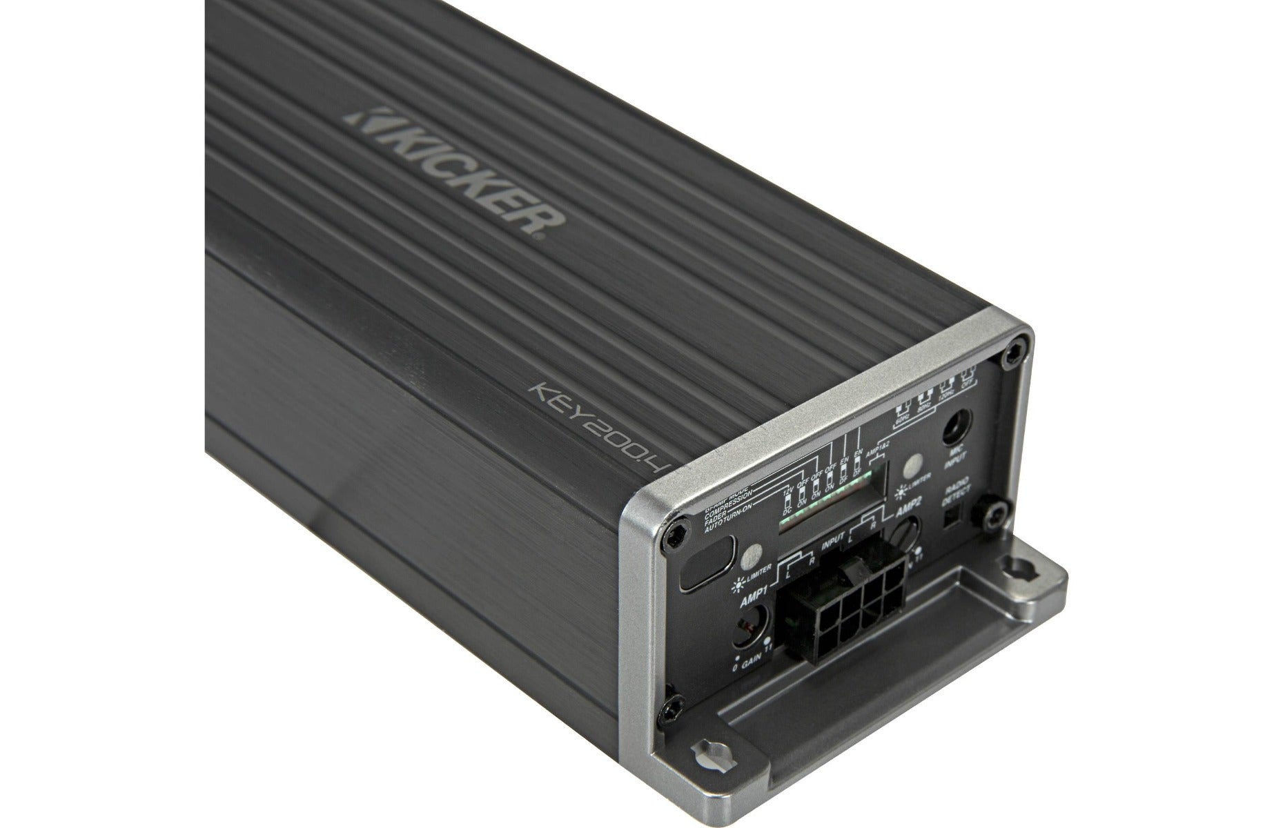 Kicker KEY200.4 Compact 4-channel Amplifier with automatic tuning DSP, Auto-EQ/Processor