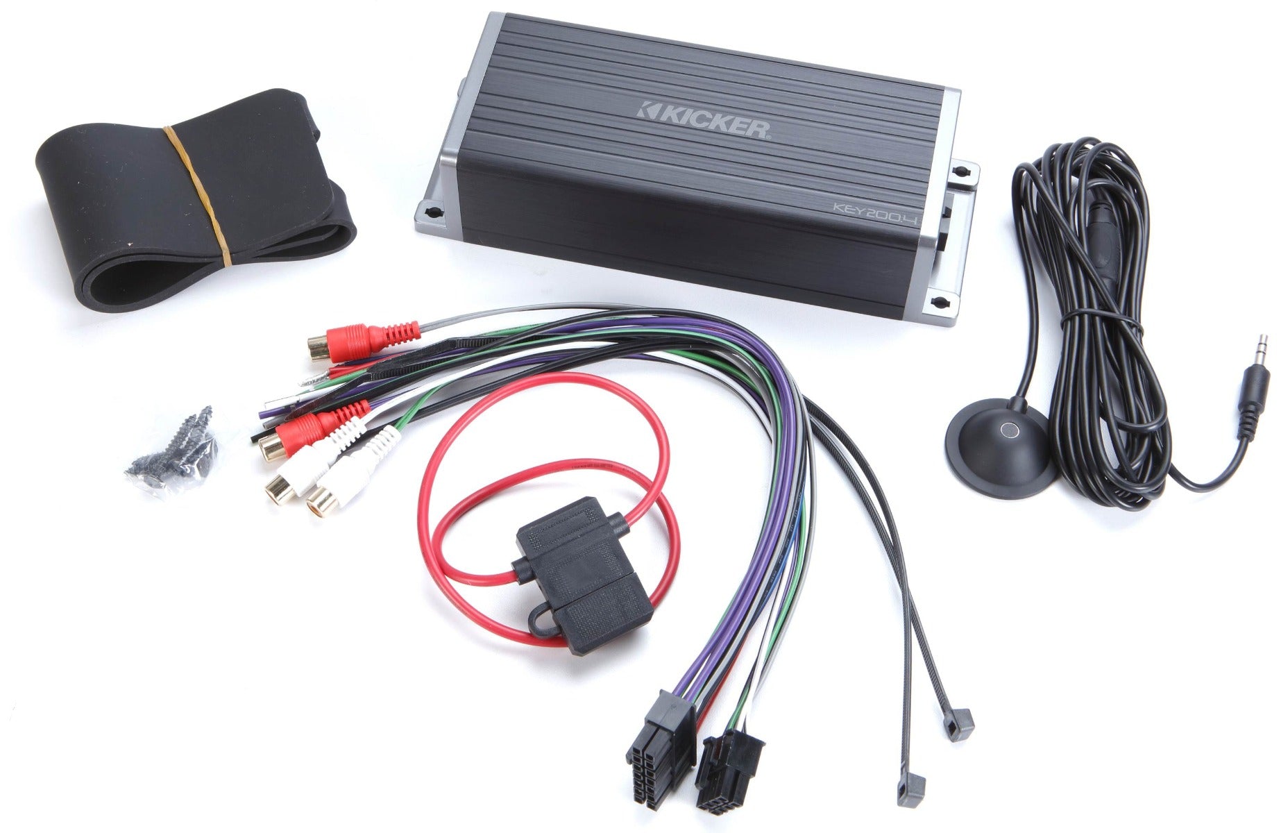 Kicker KEY200.4 Compact 4-channel Amplifier with automatic tuning DSP, Auto-EQ/Processor