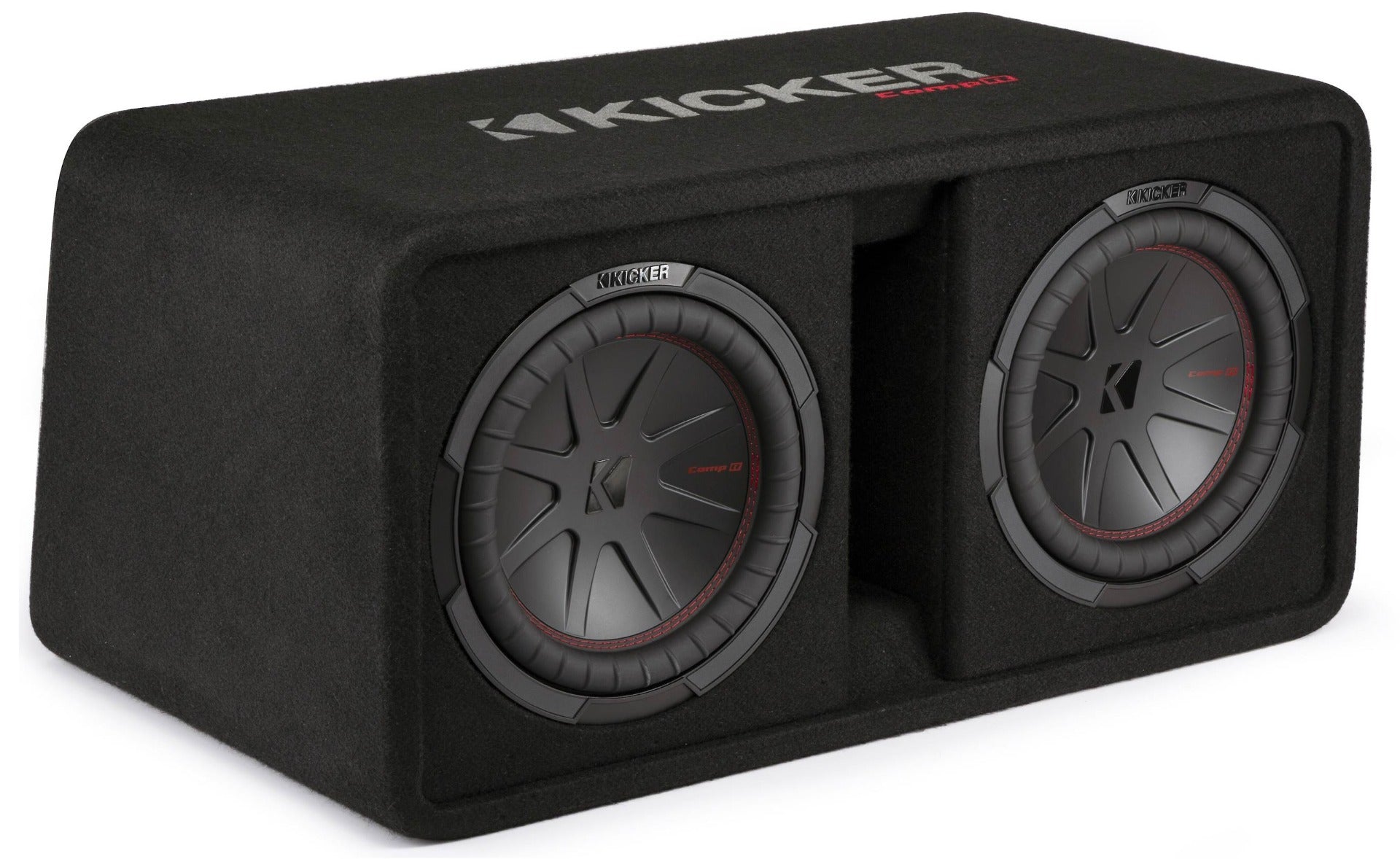 Kicker 48DCWR102 Ported Enclosure with Twin 2-ohm 10" Comp-C subwoofers