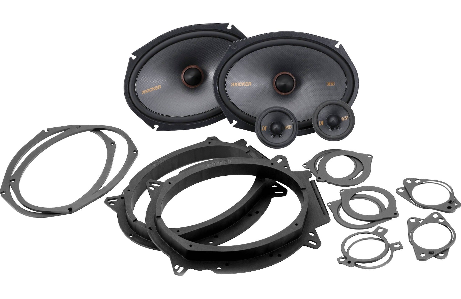 Kicker 48KSS269 KS Series 6"x9" 200W 2-way Component Speaker System with Silk Dome Tweeters