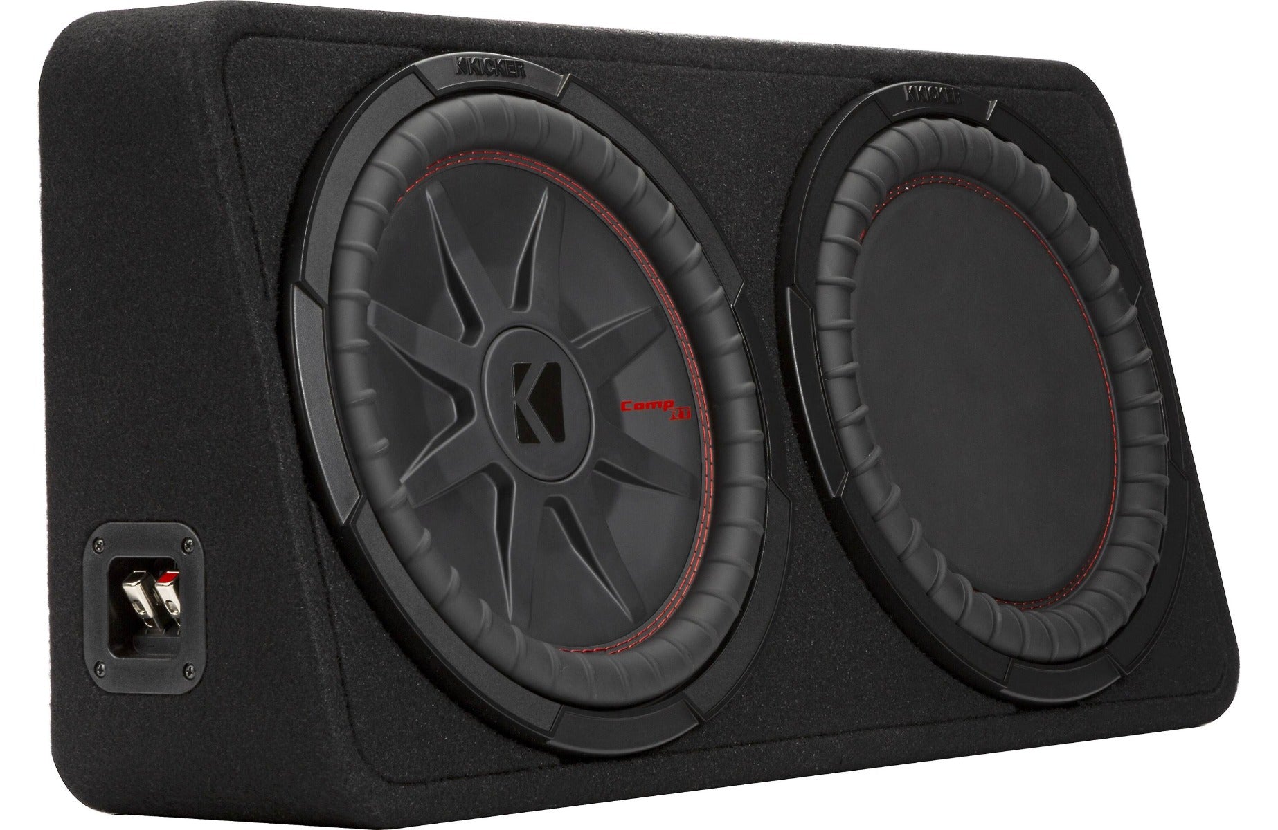 Kicker 48TCWRT102 Sealed downward-firing enclosure with CompRT® 10" shallow-mount subwoofer and passive radiator