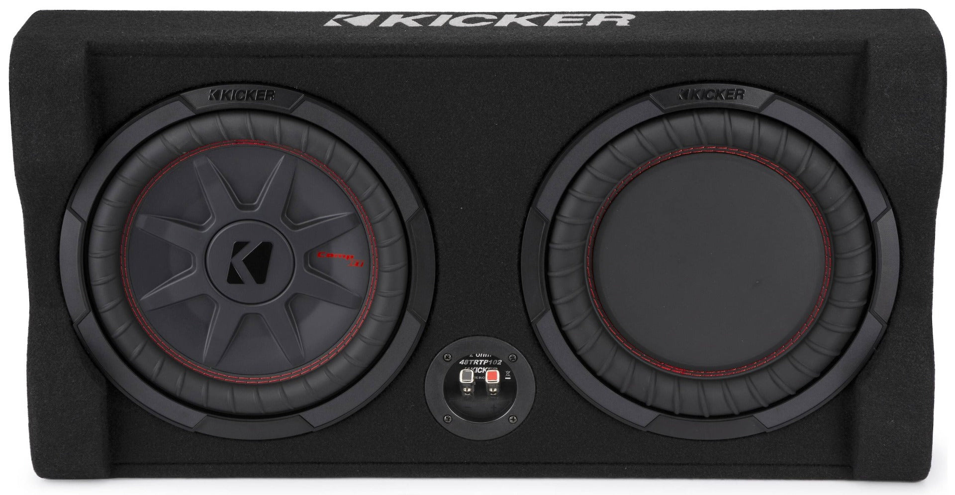 Kicker 48TRTP82 Sealed downward-firing enclosure with CompRT® 8" shallow-mount subwoofer and passive radiator