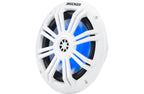 Kicker KM60 4WL 6-1/2" 2-way marine speakers with blue LED lighting in White