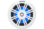 Kicker KM60 4WL 6-1/2" 2-way marine speakers with blue LED lighting in White