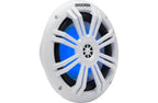 Kicker KM60 4WL 6-1/2" 2-way marine speakers with blue LED lighting in White