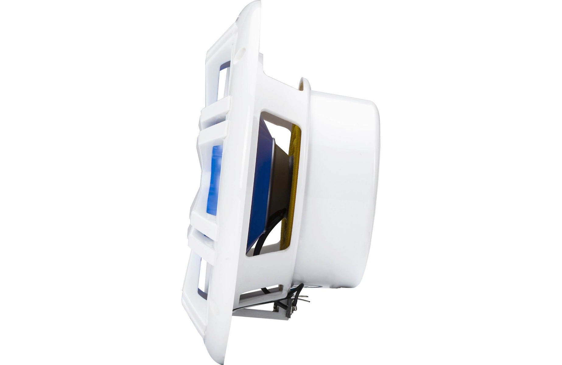 Kicker KM60 4WL 6-1/2" 2-way marine speakers with blue LED lighting in White