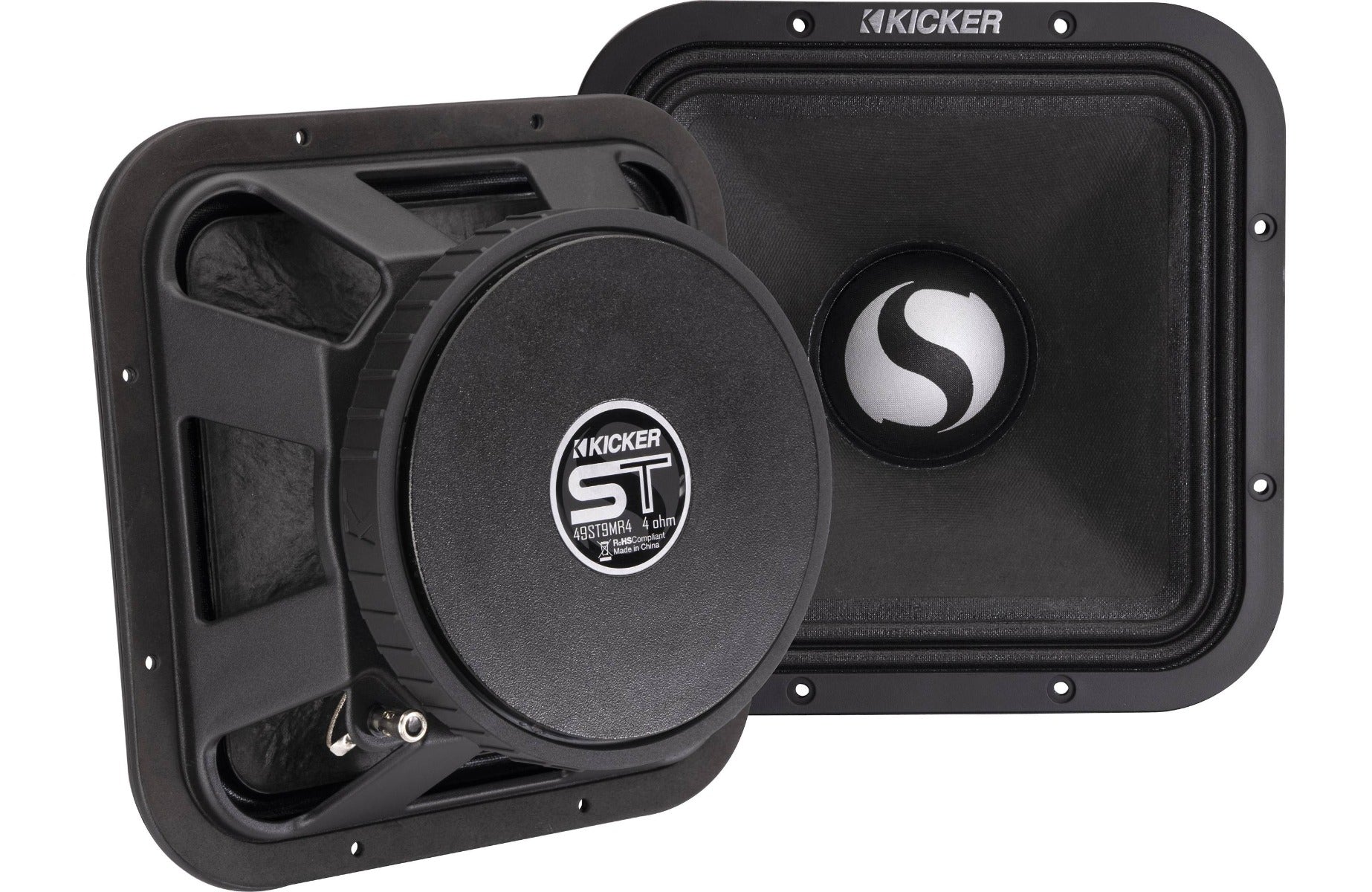 Kicker 49ST9MR4 600W SPL-level competition ST-Series 9” 4 Ohm Square Midrange Speakers Pair