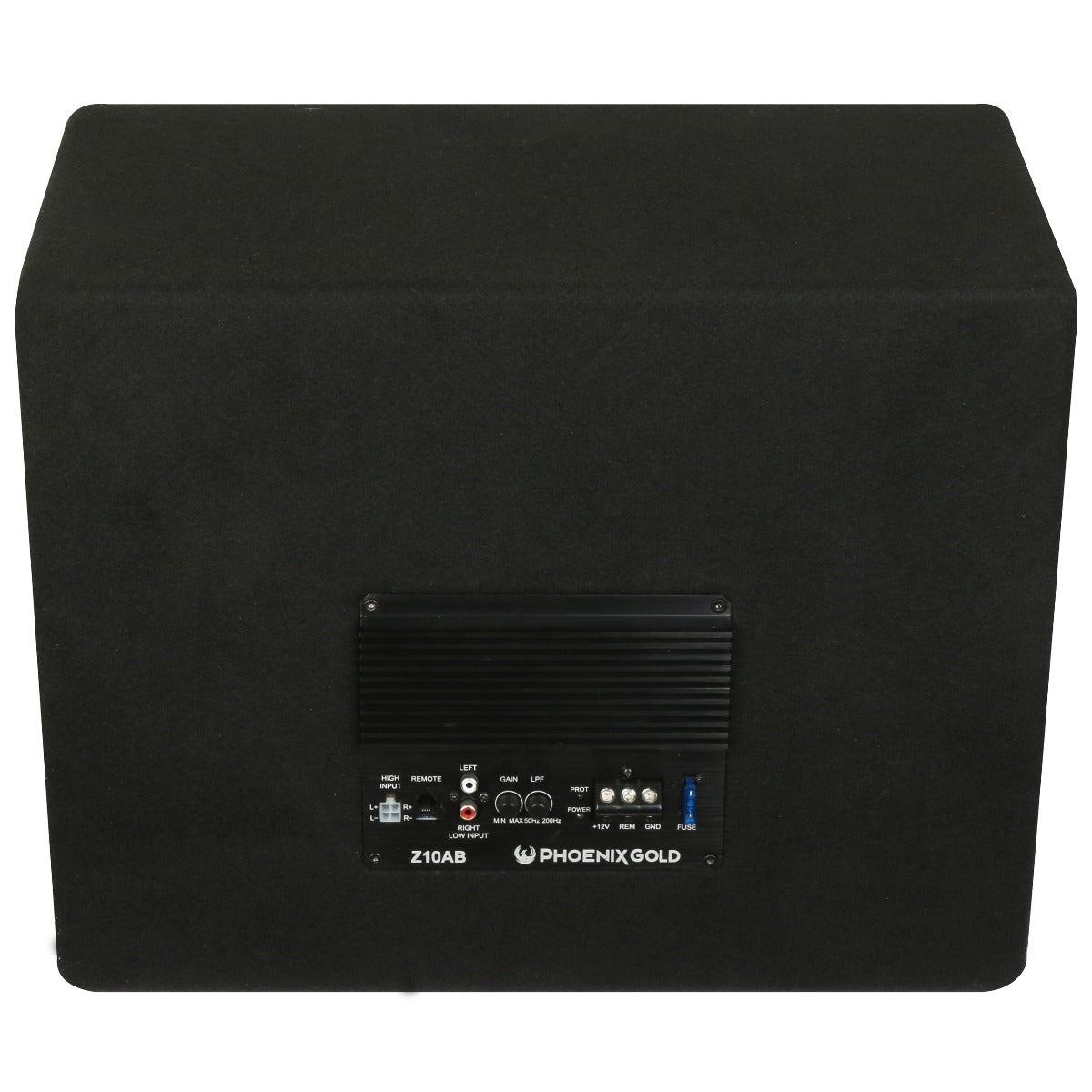 Phoenix Gold Z8AB 8 Inch 500W Active subwoofer bass-box with built in amp incl. cable kit & remote control