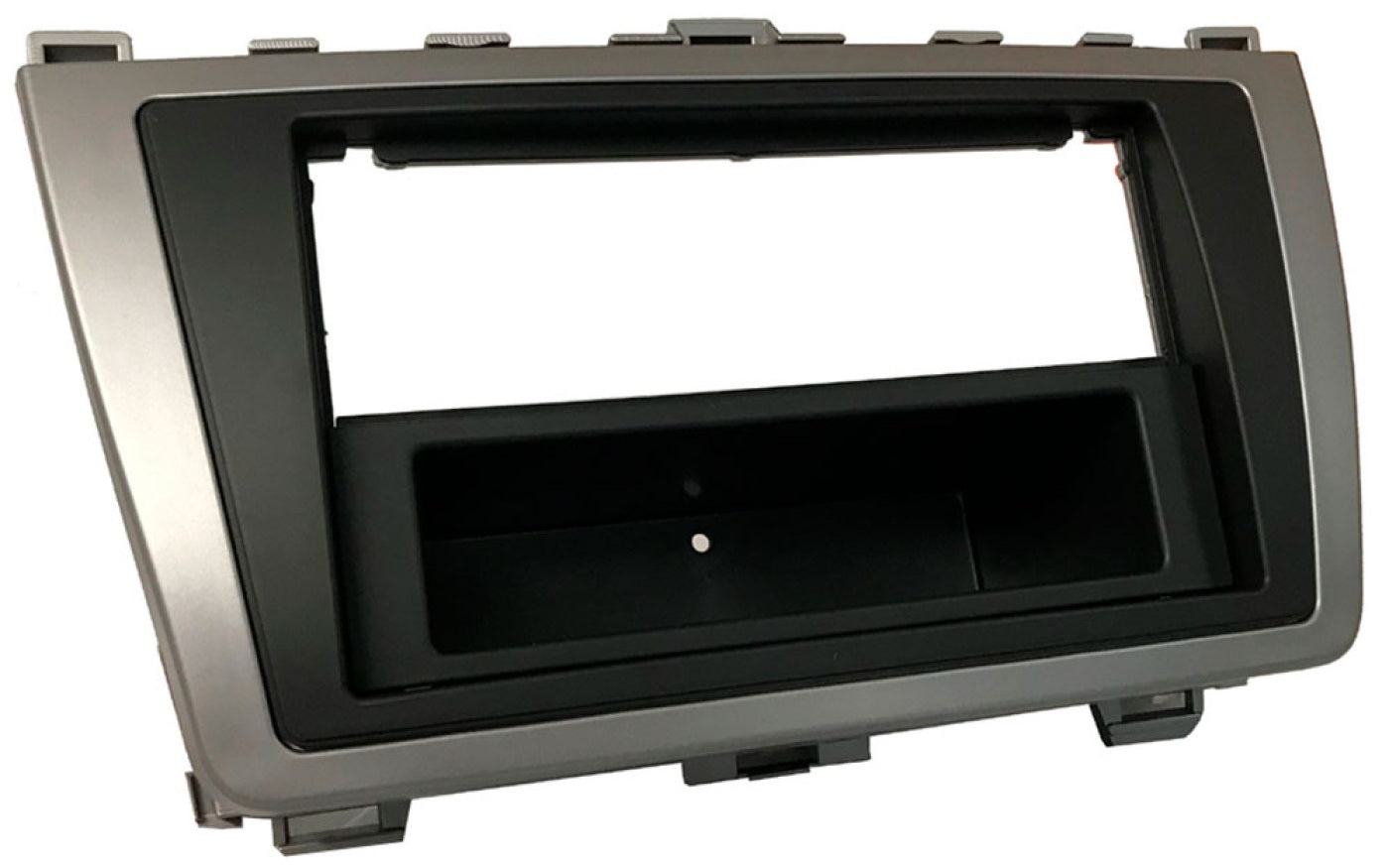 Mazda 6 (2007-2012) Single/Double DIN car audio fascia with removable pocket (SILVER/ MATT BLACK) 50-331