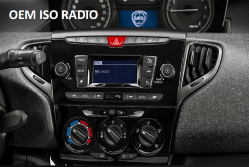 Lancia Ypsilon (846) and 3 Facelift (2011-2021) Double DIN car audio fascia adapter panel (PIANO BLACK) 50-422
