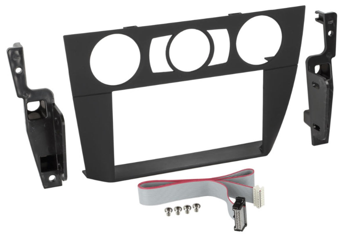 InCarTec 50-435 BMW 3 Series (2006-2011) Manual Air Con Double Din Car Radio Fascia (MATT BLACK)