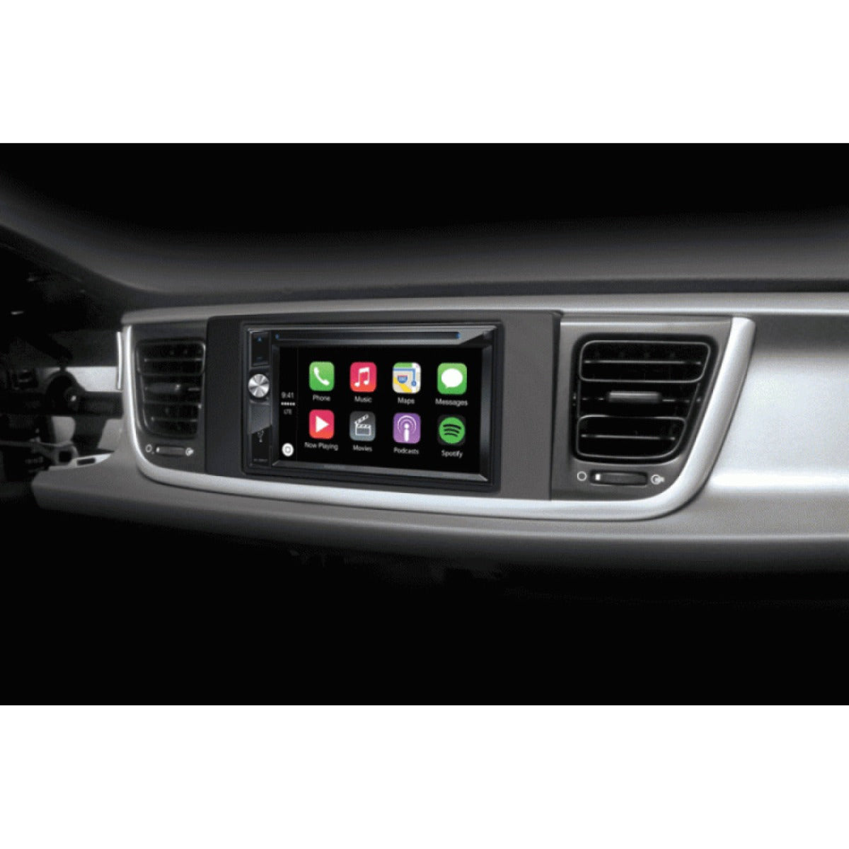 Kia Rio (2017 onwards) Double Din Car Stereo Radio Fascia Adaptor (MATT BLACK) 50-437