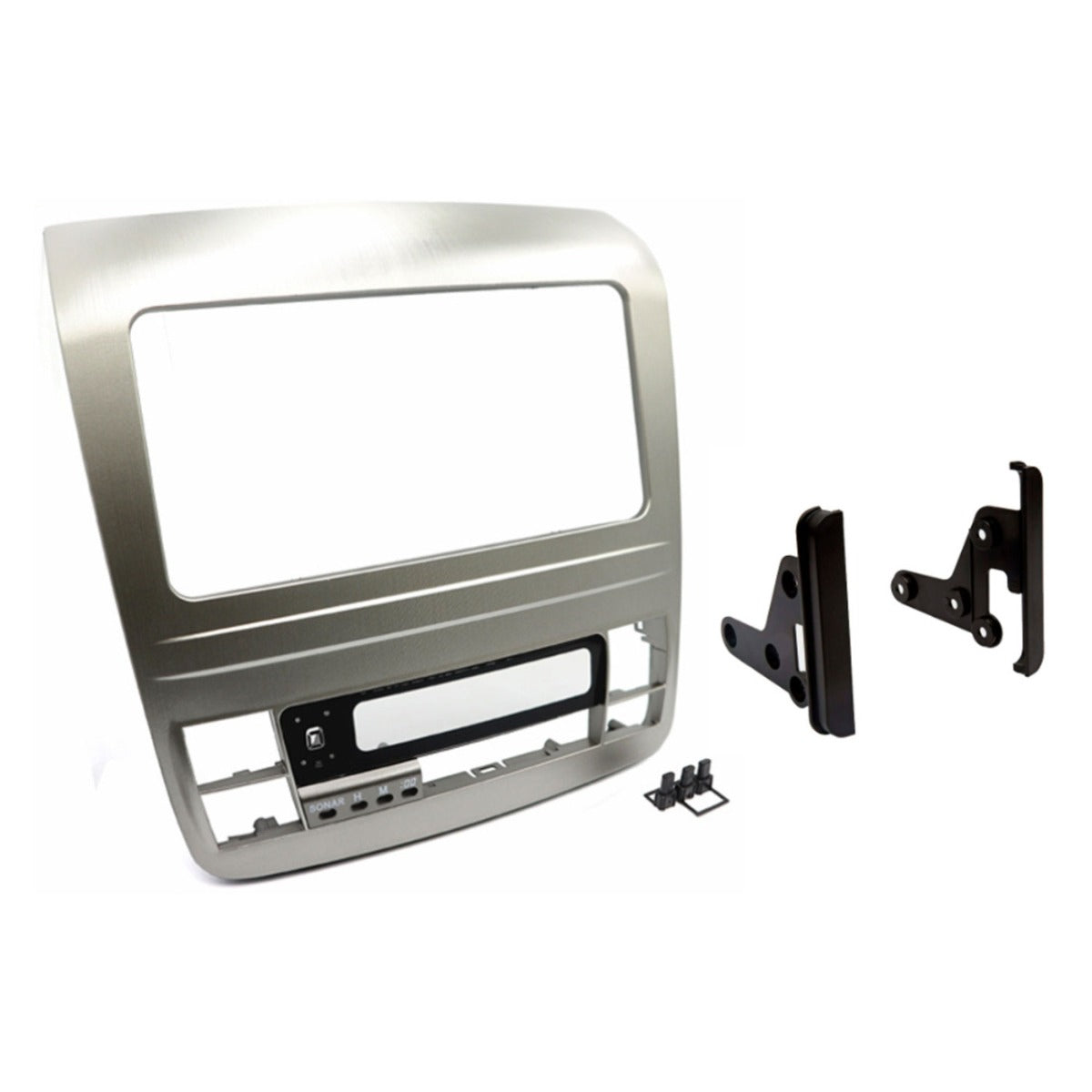 Toyota Alphard AH10 2002-08 Hybrid OEM Navigation Double DIN Radio Fascia SILVER 50-608-BR