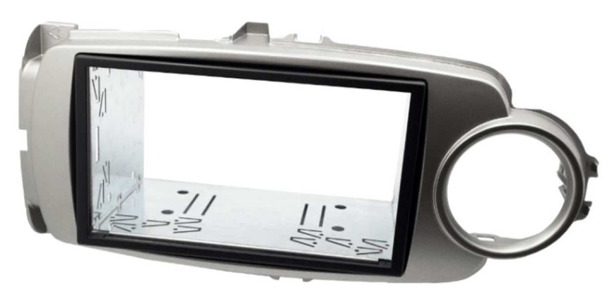 Toyota Yaris (2017-2020) Double DIN car audio fascia adapter panel and cage kit (SILVER) 50-624/1-D IncarTec 50-624/1-D