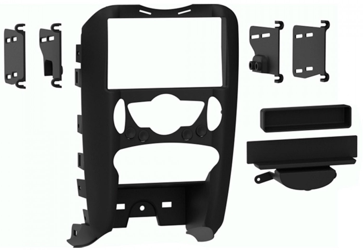 BMW Mini Cooper/One R55, R56, R57, R58, R59 (2007-2014) Single & Double DIN car radio fascia BLACK 50-771