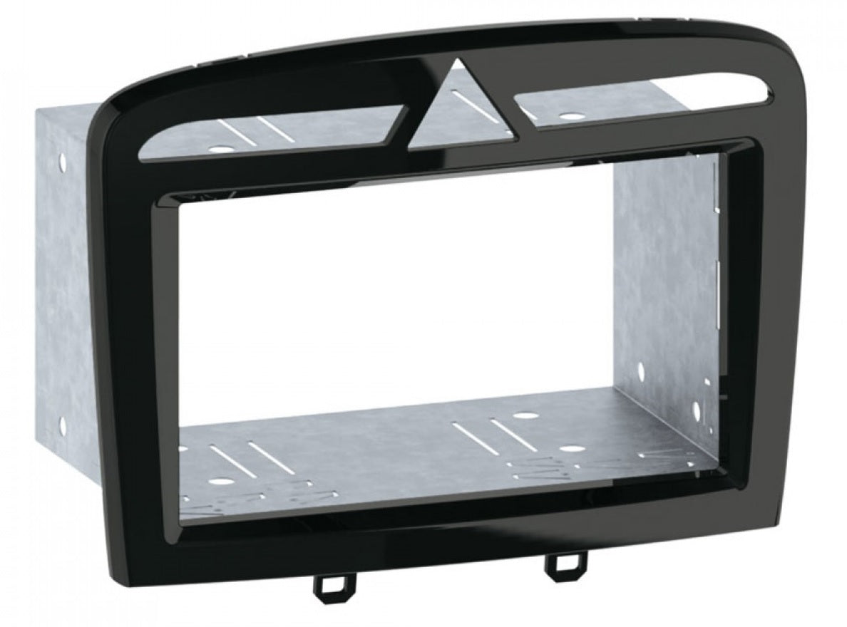 Peugeot 308/ RCZ Double DIN car audio fascia adapter panel and cage kit (PIANO BLACK) 50-915/3