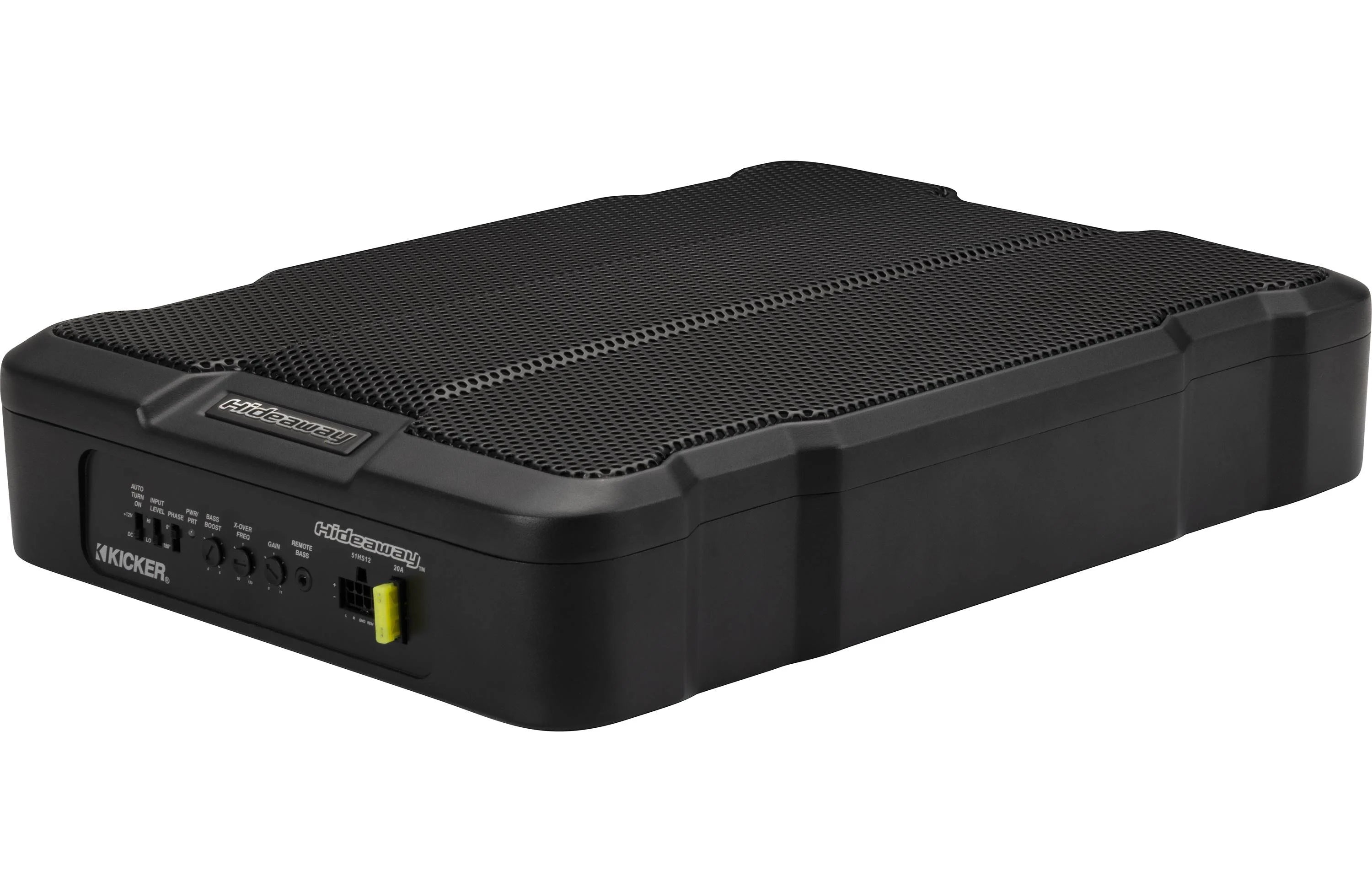 Kicker 51HS12 Hideaway™ compact powered subwoofer with 12" sub and 230-watt amp